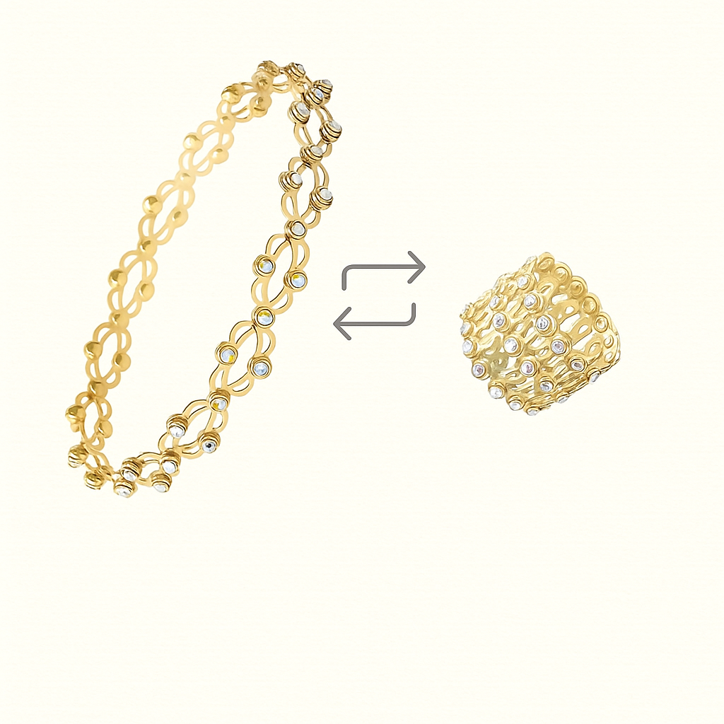 Convertible Gold Bracelet & Ring – 2-in-1 Elegant Design
