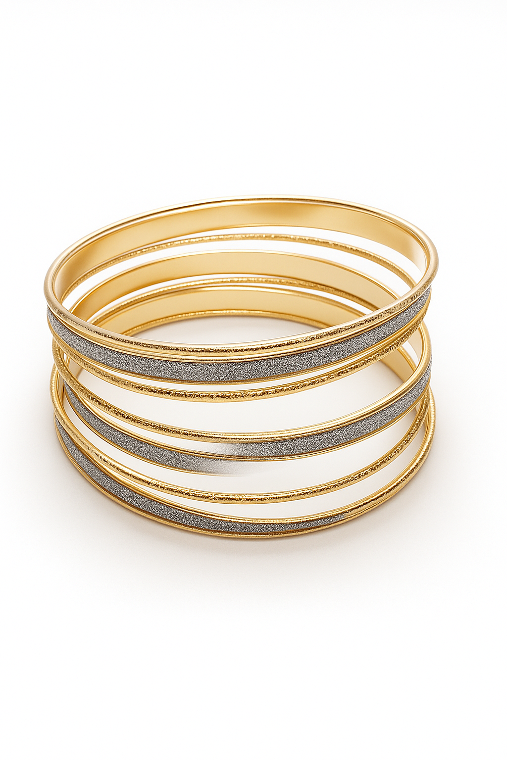 Premium Gold & Silver Glitter Bangles – Elegant Women’s Jewelry Set
