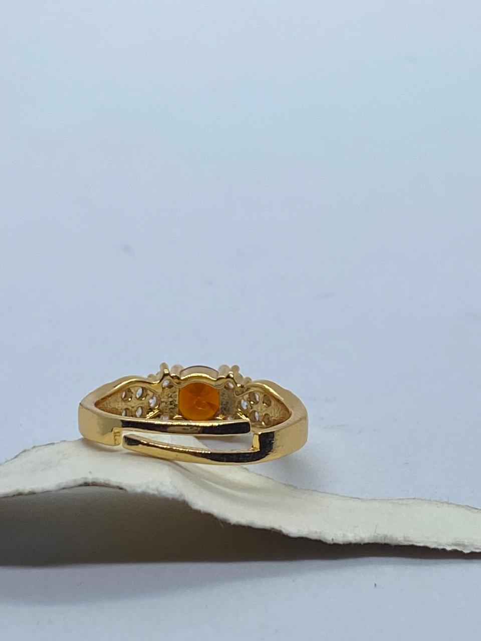 Gold Plated Garnet & Diamond Accent Ring adjustable – Elegant Women’s Jewelry